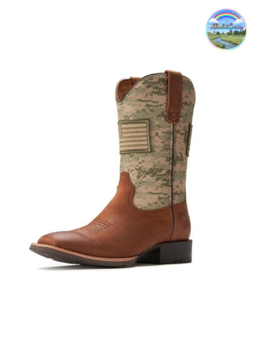 Men's Square Toe Cowboy Boots - Pull On Western Boots with Cushioned Insoles